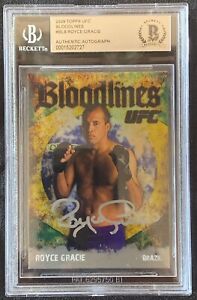 ROYCE GRACIE Autographed 2009 Topps ROUND 2 Bloodlines w/BECKETT ENCAPSULATION