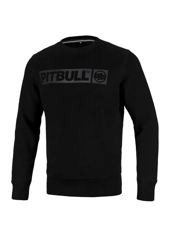 Sweat-shirt à col rond pour hommes PitBull HILLTOP en coton noir - Photo 1/4