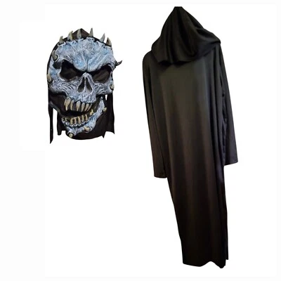 Vtg Fun World Easter Unlimited Skull Mask & Hooded Cloak Costume Adult - Image 1 of 4