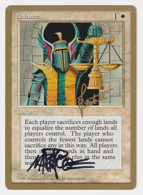 Signed Balance MP World Championships Artist Mark Poole 1996 WOTC MTG Magic Rare - Image 1 of 2