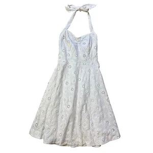 Vestido Halter Lilly Pulitzer Etiqueta Blanca Vintage Floral Ojales Talla 2 - Imagen 1 de 9