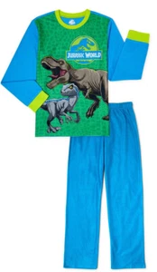 JURASSIC WORLD Boys Pajamas 2 Pc Kids PJ Set Dinosaur - Picture 1 of 2