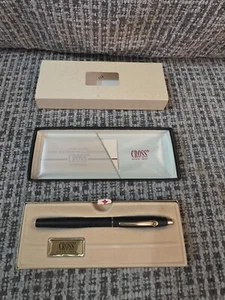 Cross Pen 2505 Classic Black Advertising GE General Electric Gold Trim Refills - Picture 1 of 4
