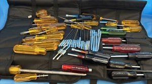 XCELITE TOOL KIT SET OF 60+ PIECES WITH QTY 2 RED TOOL SLOT BAGS USED - Picture 1 of 24