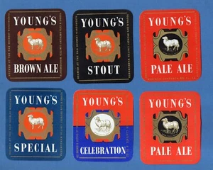 Beer Labels UK - Youngs - Wandsworth - 6 different #287 - Picture 1 of 1