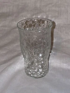 4 Zoll Vintage L E Smith Becher Knistern von Cracky Pattern Glas Tassen Depression - Bild 1 von 4