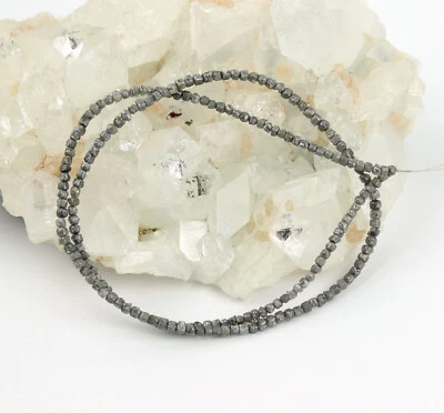 Tubo Diamante Filo Catena Grigio Rohdiamant Liscio Dadi Scintillante Circa 25 - Immagine 1 di 3