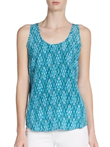 Joie Blue Rain Printed Silk Tank Sz XS peacock (1621A1) - Picture 1 of 1