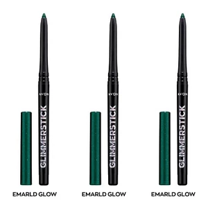 NEW Avon Glimmerstick Retractable Diamonds Eyeliner-EMERALD GLOW 0.35 g/Set of 3 - Picture 1 of 14