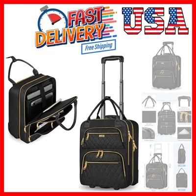 Underseat Carry On Luggage with Wheels, 18inch Lightweight Overnight Luggage ... - Image 1 of 4