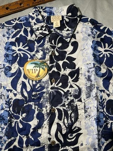 Neu mit Etikett Jos A Bank VIP Hemd Herren M blau Seide Blumen Hawaii Urlaub im Paradies - Bild 1 von 12