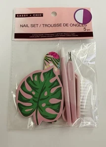 Nuevo Sassy + Chic Kit de Acicalamiento de Uñas Rosa 5 Piezas Hogar o Viaje Gran Regalo - Imagen 1 de 11