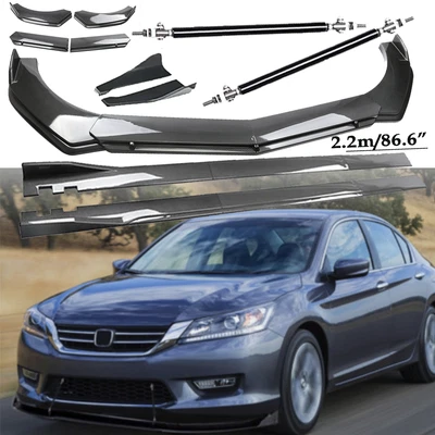 Carbon Fiber Front Bumper Lip Spoiler Side Skirt Body Kits For HONDA ACCORD Foto 1 de 4