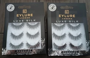 2 Boxes NEW Eylure False Lashes LONDON Luxe Silk Marquise Adhesive Included - Picture 1 of 2