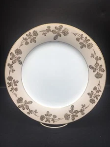 Plato de cena Noritake 5491 dorado floral sobre beige ~ - Imagen 1 de 6