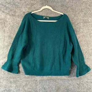 Anthropologie Pullover mittelblaugrün Strickglocke Langarmpullover Gigi - Bild 1 von 8