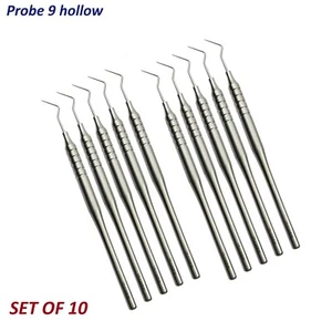 Set Of 10 Dental Examination Probe # 9 Dentist Hygienist Periodontal Pick Probes - Picture 1 of 5