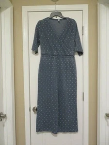 Alternative Women's Piper Cross Front Pin Dot Jumpsuit - Bay Blue - Size Medium - Picture 1 of 6