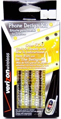 Verizon Wireless Phone Design Kit,over 500 Stick-On Jewels,Instructions - Image 1 of 3