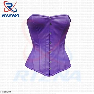 Lila Lederkorsett | Overbust Korsett | PVC Sanduhr Taillentrainer Cincher | Sexy - Bild 1 von 7