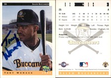 Tony Womack Signed 1993 Classic Best Salem Buccaneers #25 RC Card Auto AU