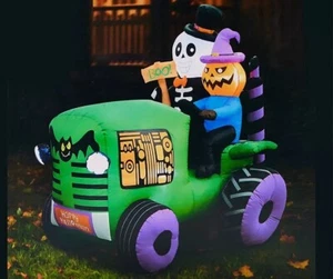 Halloween LED Inflatable Spooky Tractor 65 Inches High New - Picture 1 of 10