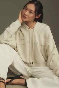 Pilcro Surfside Hoodie Anthropologie Drawstring hood Long Sleeve Pullover Top L - Picture 1 of 12