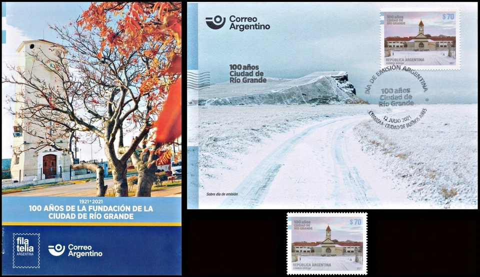 ARGENTINA-2021-STAMPS"CENTENNIAL OF THE FOUNDING OF THE CITY OF RIO GRANDE" - Image 1 of 1