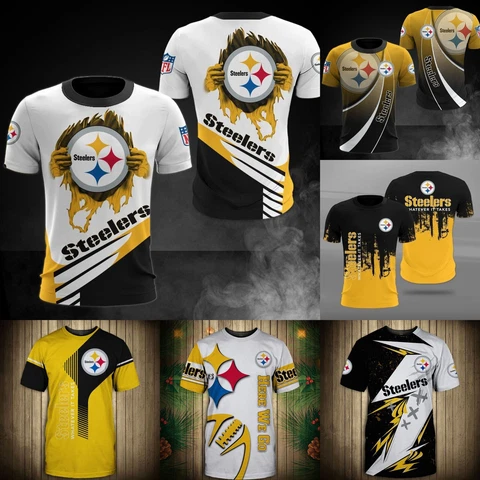 Pittsburgh Steelers Men's Summer T-shirt Casual Short Sleeve Loose Tops Gift Cover