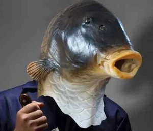 Fish Carp Latex Mask Animal Halloween Costume Headwear Party Mask - Picture 1 of 6