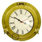 15 Inch Antique Navigation Marine Ship Porthole Brass Wall Decor Clock   SD