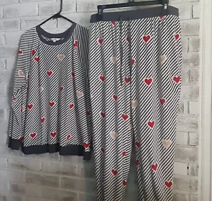 Secret Treasures PJ Set Talla L Super Suave y Acogedor Corazones Salón Digno - Imagen 1 de 10