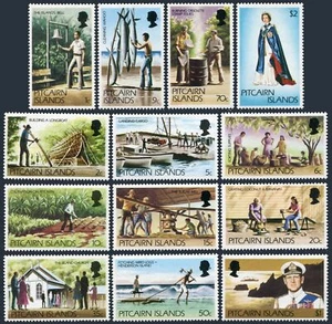 Pitcairn 163-173,MNH. Mi 163-173,212-213. Fish,Ship Britannia,QE II,Philip,1977. - Picture 1 of 1