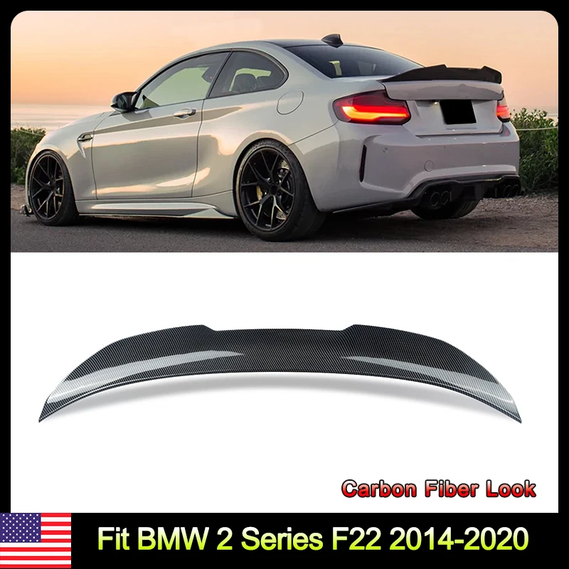Fits BMW F22 M235i Carbon Fiber Look Duckbill Highkick Trunk Spoiler PSM Style Foto 1 de 4