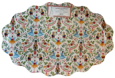 Nuevo Cupcakes y Cachemira Ovalado Navidad Cascanueces Melamina Plato Bandeja para Servir Foto 1 de 2