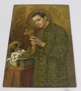 Embroidered Postcard of Saint Gerard, Made in Germany, Unposted - Picture 1 of 3