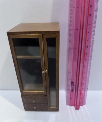 BESPAQ DOLLHOUSE FINE MINIATURE AMOIRE CLOSET CABINET WADROBE WALNUT # 8904 - Image 1 of 4