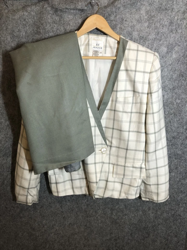 En Avance Falda Traje Mujer 10 Cuadros Blazer Chaqueta Lápiz Conjunto de Carrera Hecho en EE. UU. Foto 1 de 4