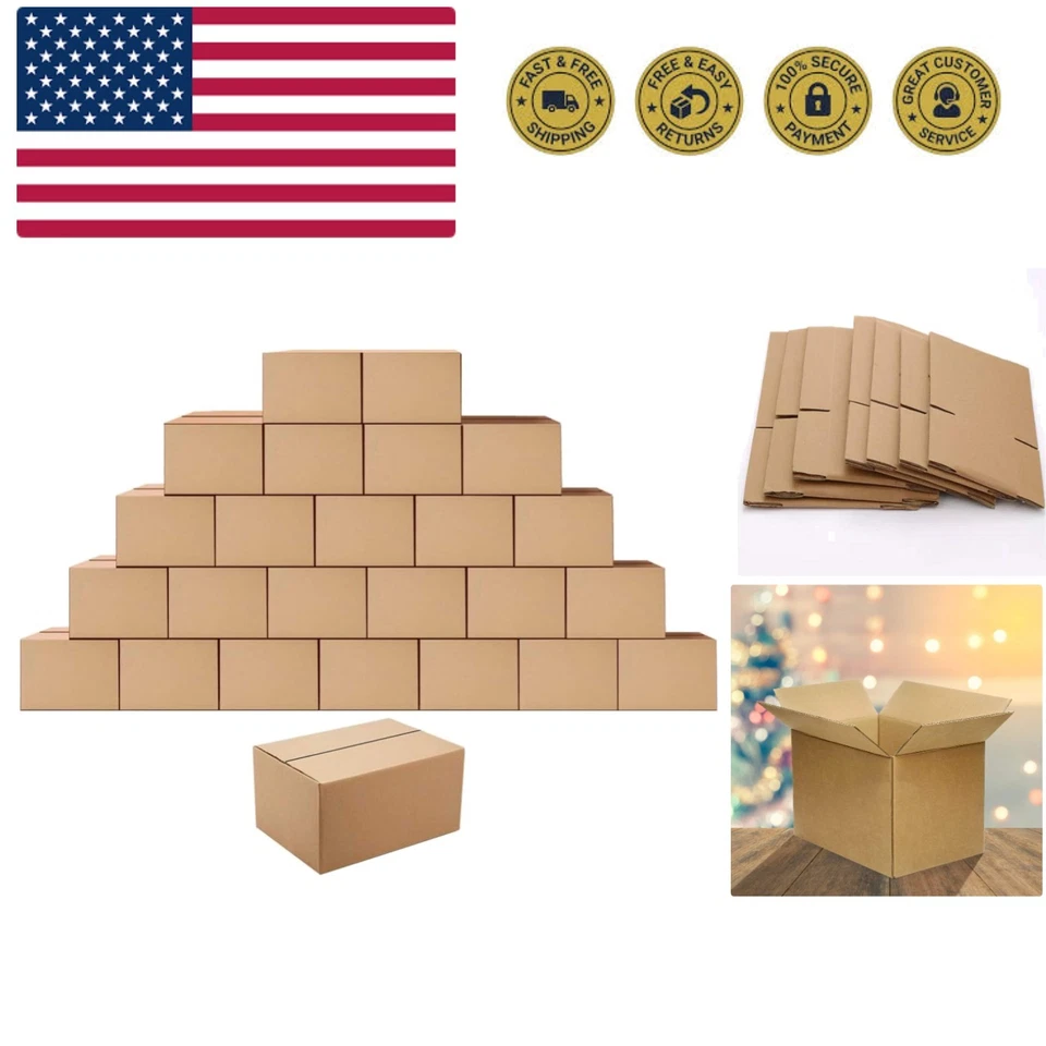 Boxes Mailers 8x6x4 Inches Corrugated Cardboard Small Packing Kraft of