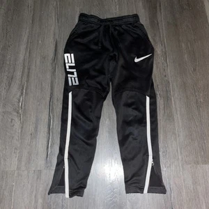 Nike Elite Boys Youth Small Dri Fit Basketball Black Sweatpants - Picture 1 of 7