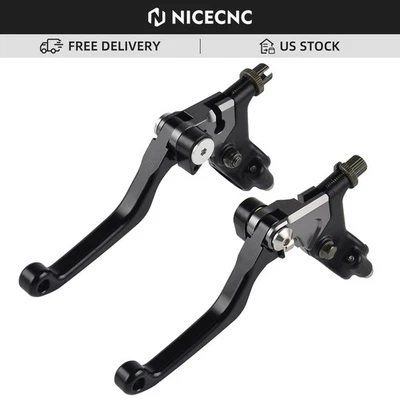 CNC Shorty Brake Clutch Levers For Honda XR100R 1985-2004 XR200R 1981-1995 Black - Image 1 of 4
