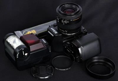 Nikon F-801 35mm Film SLR c/w MF21 DB, AF Nikkor 35-70/3.3-4.5 Lens & SB-20 Kit - Image 1 of 4