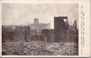Postal vintage del terremoto de San Francisco de 1906 "Ruinas de Nob Hill" Rieder sin usar - Imagen 1 de 2