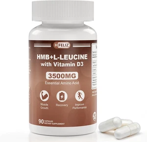 HMB and Leucine Supplement, 3500Mg L-Leucine HMB with Vitamin D3, Amino Acid BCA - Picture 1 of 12