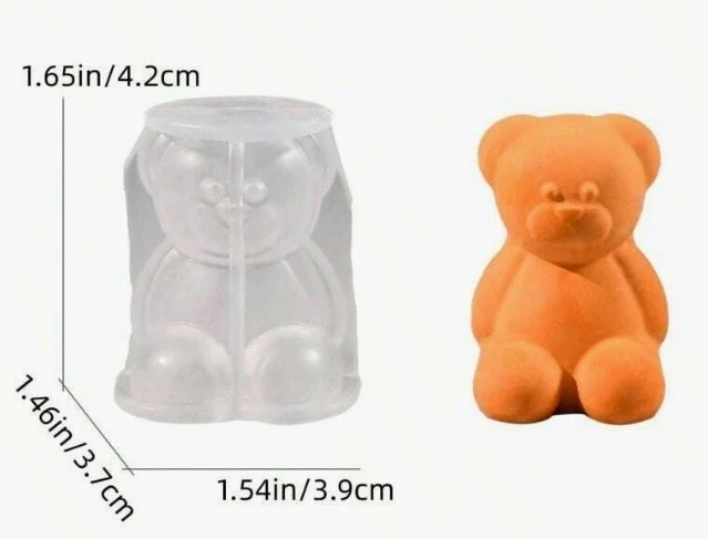 Stampi in Silicone 3D per Orsetti, Stampo per Candela a Forma Di Orso  - Immagine 1 di 3