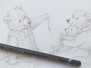 Original Art, Hush Little Baby, Drawing by Kids Book Illustrator Petra Brown - Picture 1 of 2