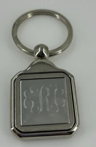 Schlüsselanhänger Ring Anfangsbuchstabe R graviert silberfarben - Bild 1 von 5