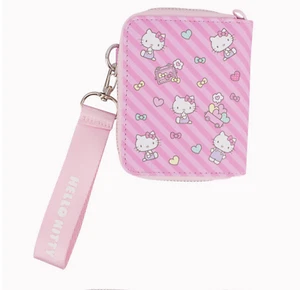Hello Kitty Heart Straip Wallet Coin Purse Kids Gift Pink Cute Design - Picture 1 of 3