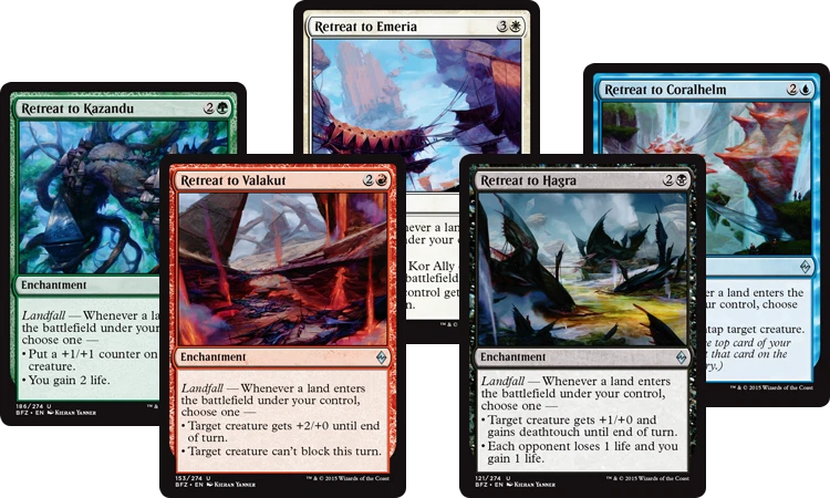 5 Retreat Enchantment - Battle for Zendikar - 1x of each - MP-NM - Magic MTG FTG - Image 1 of 1