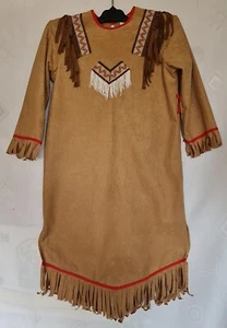 BLOUSE VINTAGE AUTHENTIC FRIES CARNIVAL INDIAN BEIGE BOY TUNIC SIZE:4-5/EU116 - Picture 1 of 6